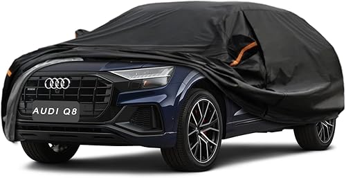 GUNHYI Cubierta de coche SUV de 7 capas personalizada para Audi Q8 (2018-2023) impermeable para todo tipo de clima, resistente al aire libre, nieve,