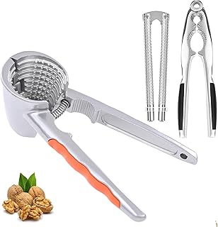 すべてのナット用ナットクラッカー3個。ノンスリップハンドル付きナットクラッカーツールファンネルウォールナットプライヤー、ステンレススチールナットクラッカーセット、ナットウォールナットSeafoo