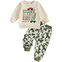 Toddler Boys Fall Winter Outfits Sweatshirt Camo Pants Set 12M-5T