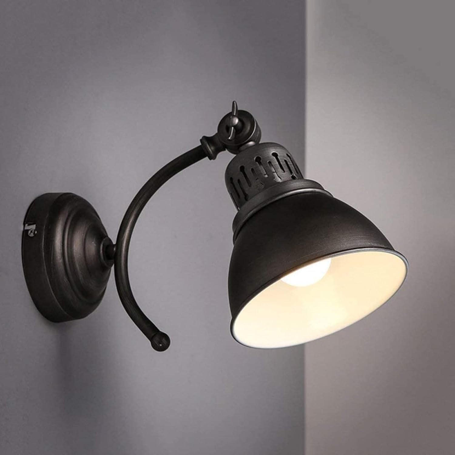 HYJAUSXB Modern Simple Wall Lamp Adjustable Lampshades Sconce Black Ancient Paint Process Luminaire, Pendant Light