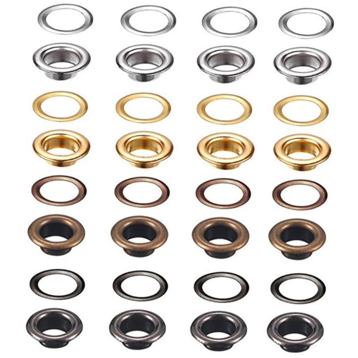 VILLCASE 200pcs Metal Eyelet Button with Installation Tools for Shoes Clothes Crafts Grommets for DIY Projects Easy Storage Case