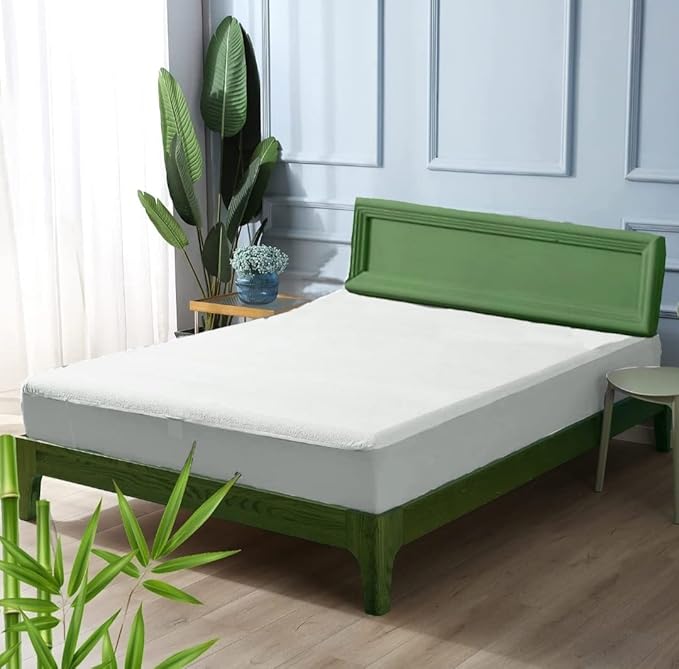 Trance Home Linen Silky Bamboo Terry Waterproof Mattress Protector King Size | Antibacterial Hypoallergenic Breathable Elastic Fitted Mattresses/Bed Cover (Bamboo| 78x72 inch | 6.5x6 ft,White)