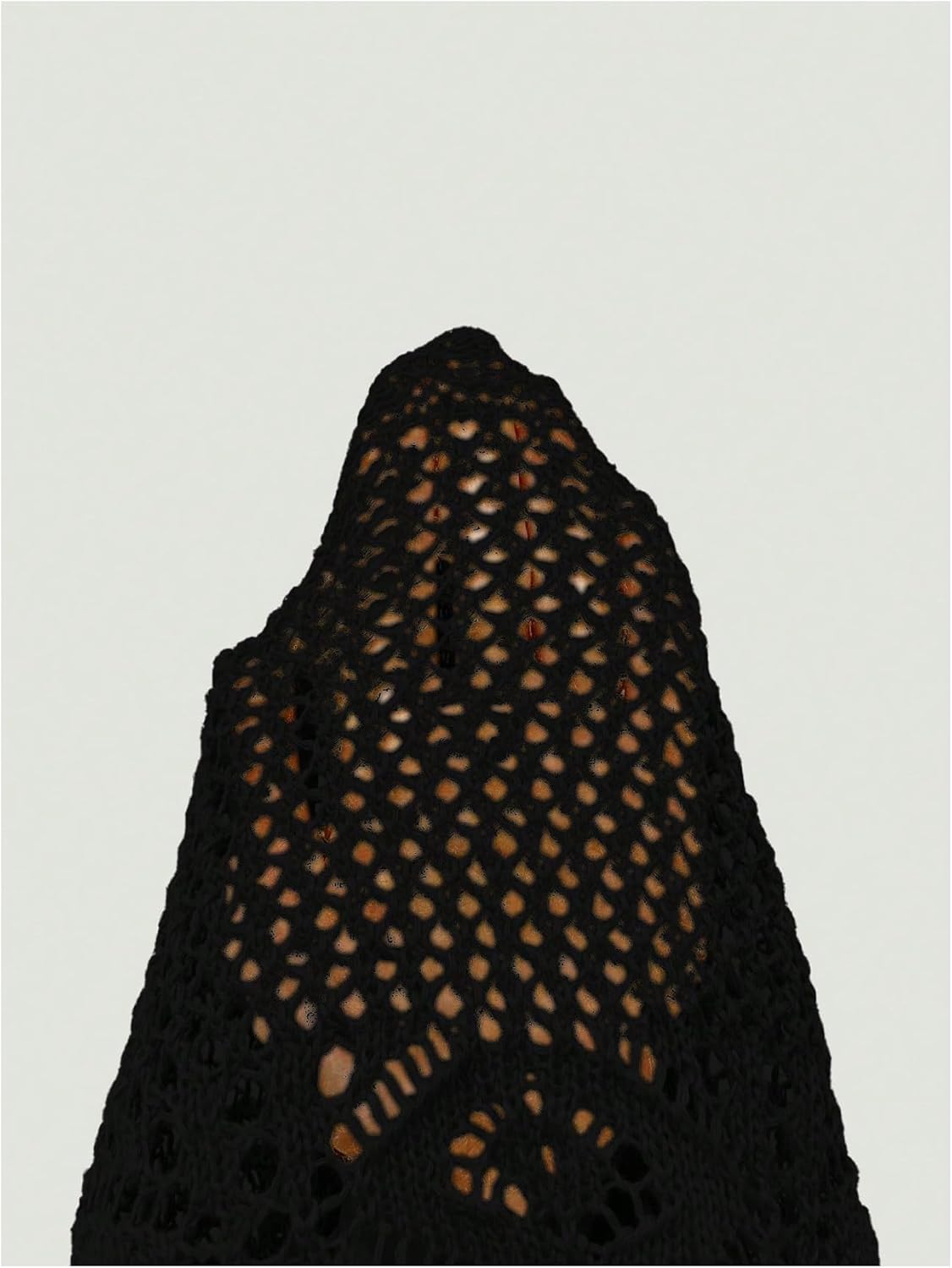 Verdusa Women's Plus Size Cardigan Bow Tie Hollow Out Cardigans Sweaters Sheer Crochet Knit Outwear Black Large Plus - Image 5