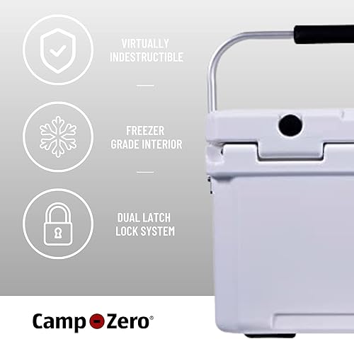 Miniatura 29 de CAMP-ZERO Baúl de hielo duro portátil de 20L-21.6 cuartos de galón, perfecto para bebidas, almuerzo, playa, picnic, canotaje, campamento y viajes
