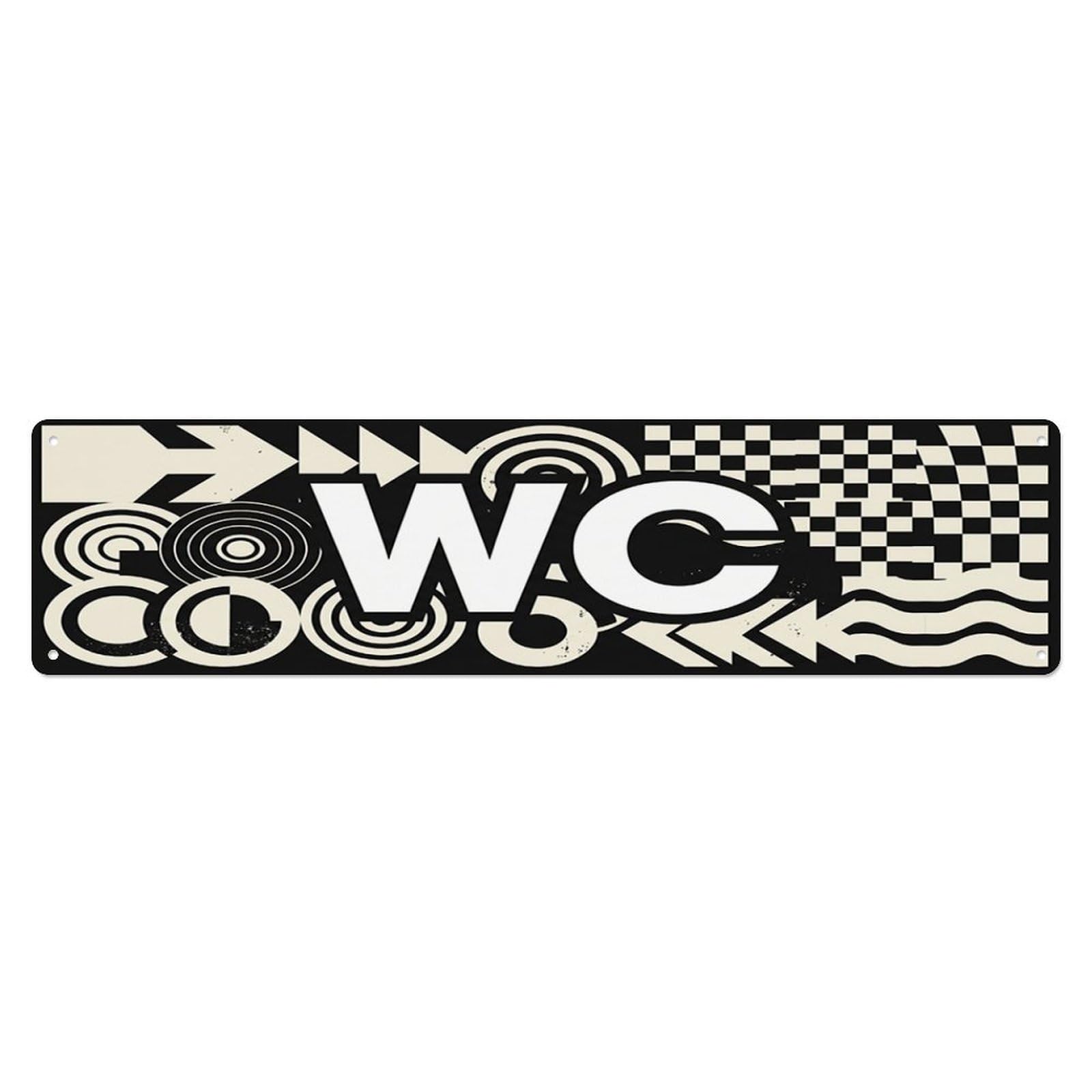 Retro Bold Cafe Restroom Toilet(WC) Door Metal Tin Skinny Sign Plaque Wall Decor for Cafe, Club Bar, Office, Home Garden Metal Poster 4x16Inch