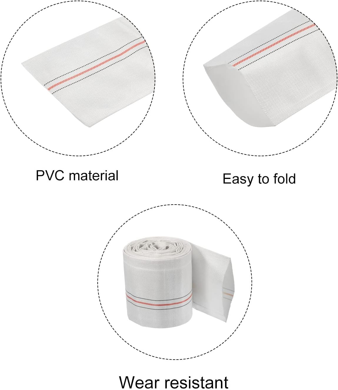 PATIKIL 4" ID 25ft Lightweight Backwash Hose Lay Flat Reinforced Discharge PVC Hose 0.8MPa for Swimming Pool