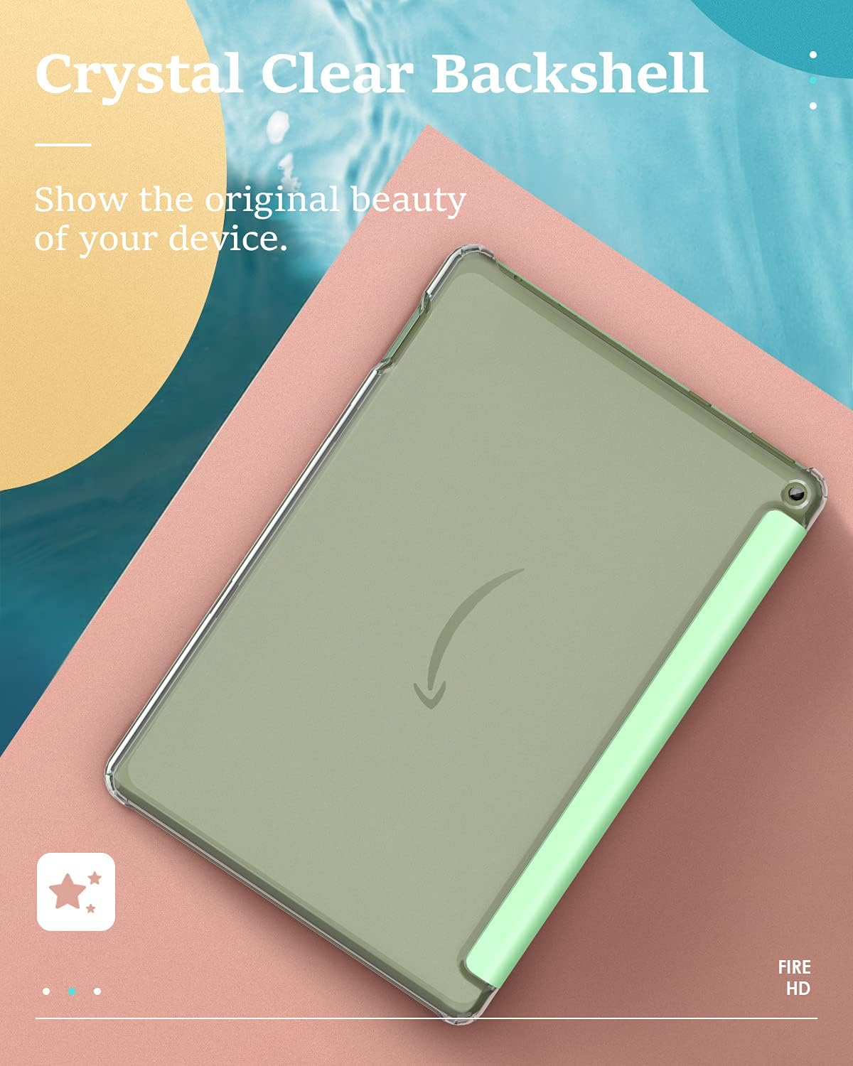 Dadanism Case for All-New Kindle Fire HD 10 Tablet(11th Generation 2021 Release) & Fire HD 10 Plus Tablet, Full-Body Trifold Lightweight Smart Case Premium Back Cover with Auto Sleep/Wake, Green