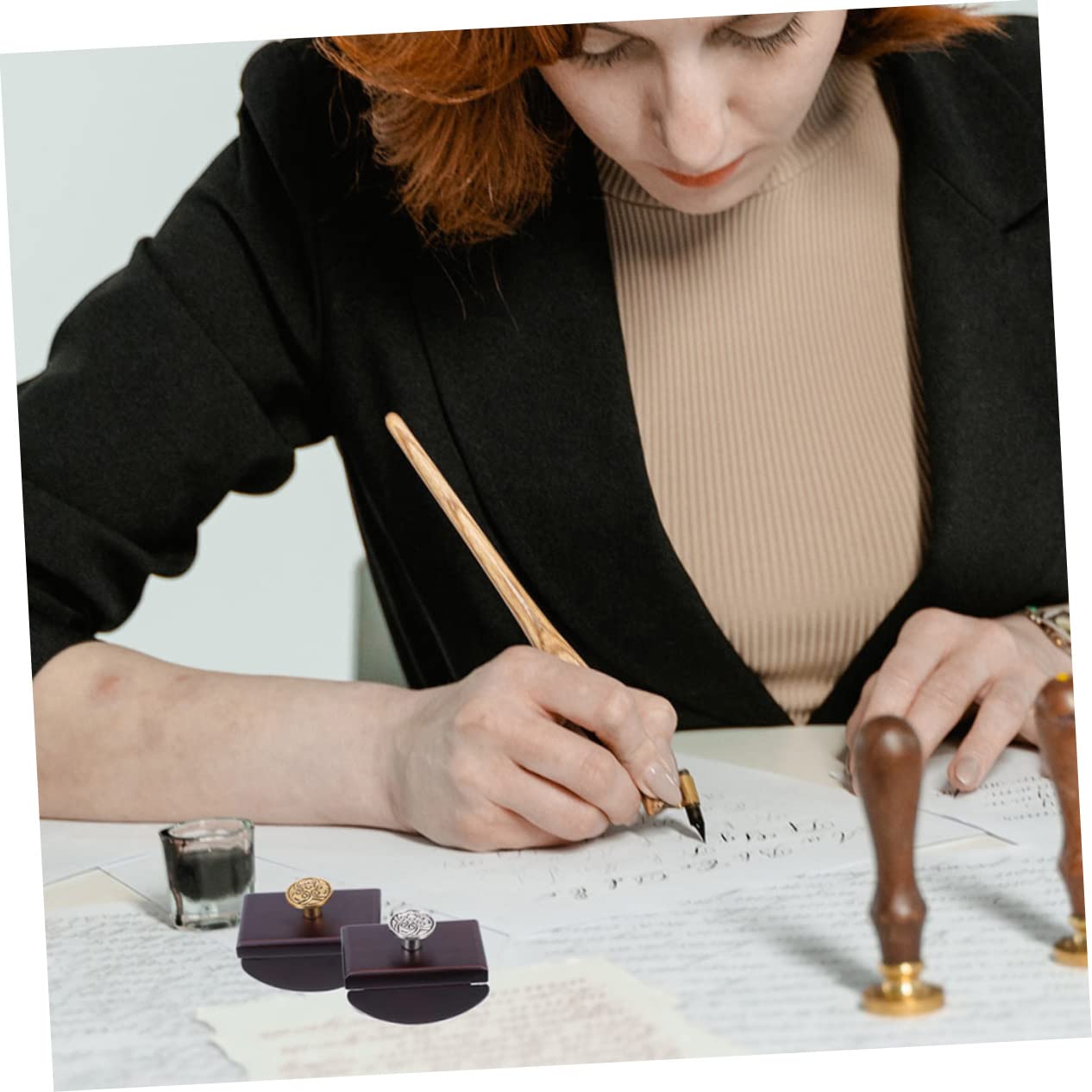NUOBESTY 6pièces Outils Absorbants Encre pour Stylo Plume Buvard Vintage pour Et Écriture