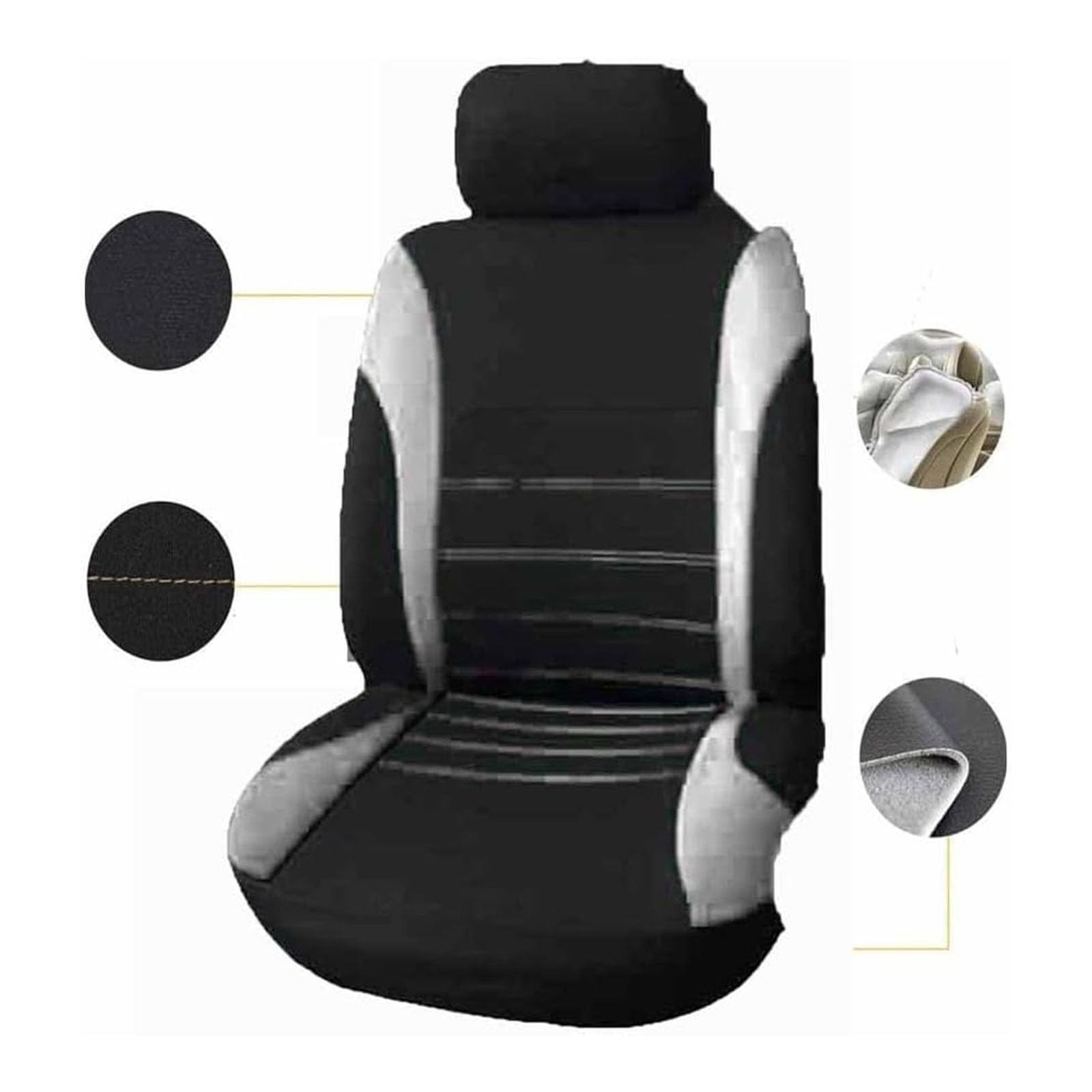 Auto Sitzbezüge Für VW Golf VII 7|Golf 7 GTE/Golf GTD 2011-2020, Schonbezüge Stoff Komplettset Schutz Vorne Hinten Atmungsaktiv Bequem Innenraum Schonbezüge Zubehör,A/Black