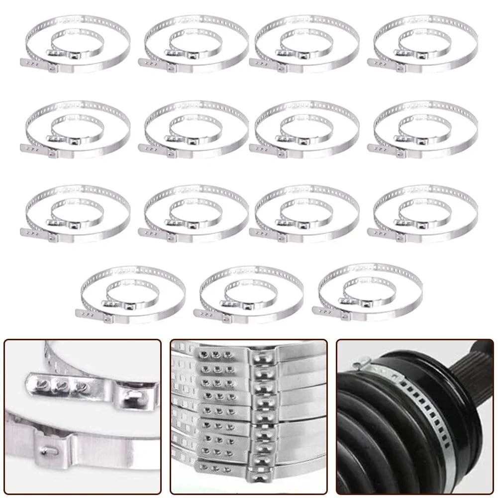 Split Constant Velocity Kit de 30 clips universels pour soufflets cardan, pinces à sertir en acier inoxydable pour la réparation et fixation des, réglables 20 mm 120
