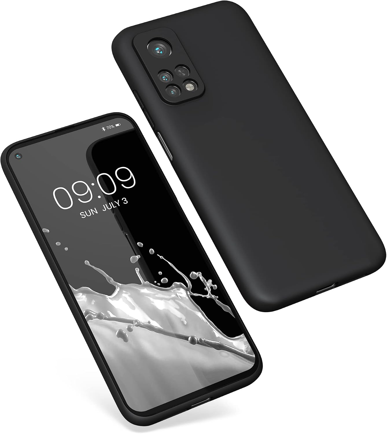 kwmobile Case Compatible with Xiaomi Mi 10T / Mi 10T Pro Case - Soft Slim Protective TPU Silicone Cover - Black Matte
