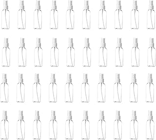 Juvale 40 Pack Fine Mist Clear Spray Bottles 2.7oz with Pump Spray Cap, Reusable and Refillable Small Empty Plastic Bottles for Travel, Essential Oils, Perfumes
