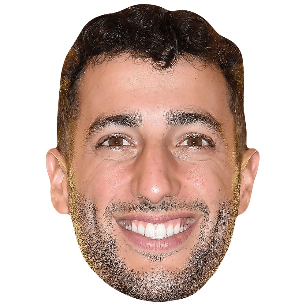 Daniel Ricciardo (Beard) Celebrity Mask, Flat Card Face, Fancy Dress Mask
