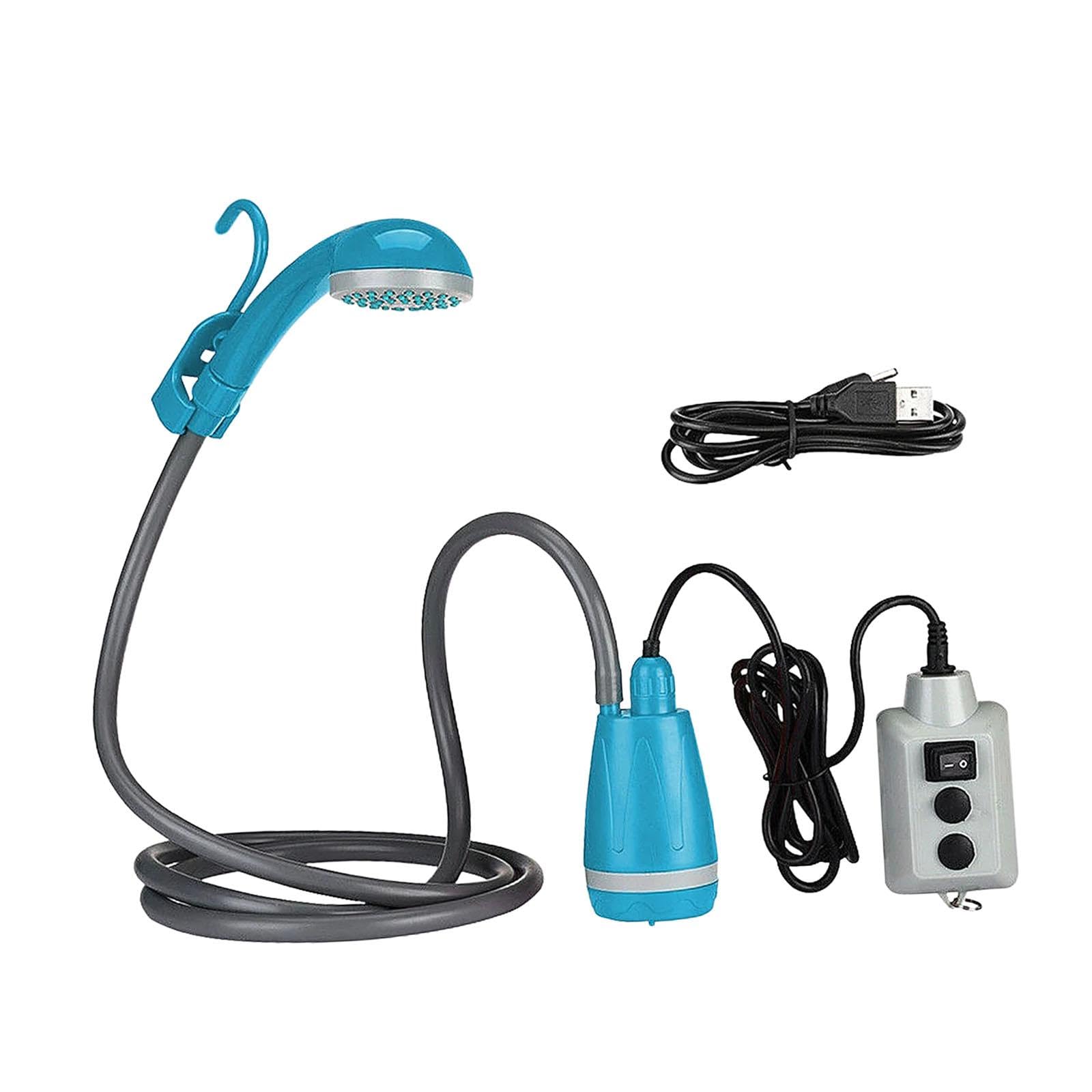 Ducha Portátil para Camping, Ducha para Exteriores, Cabezal de Ducha de Mano, Bomba de Ducha Eléctrica Recargable por USB para Viajes Y Jardinería.