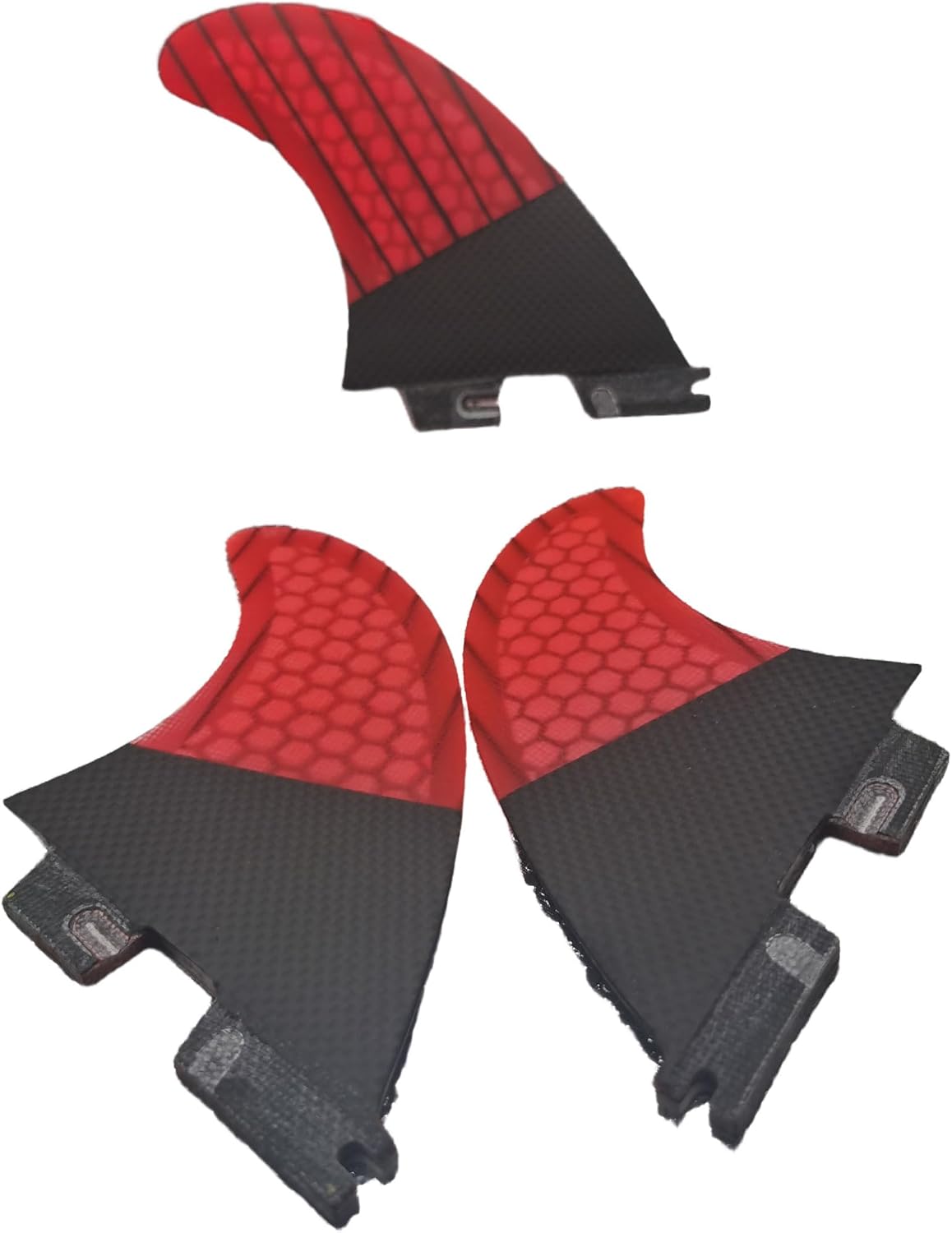 G5 Fiberglass Surfboard Fin Carbion Fiber for Enhanced Control & Stability - Compatible with FCS Or FSC2 M5 Rainbow Blue Red Toolless