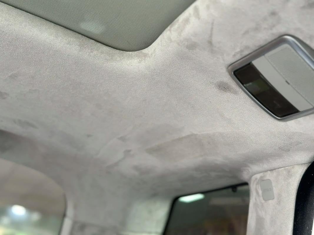 Suede Auto Headliner Fabric 54" L × 60" W with Foam Backing, Black Automotive Interior Auto Roof Replacement Material for Car, SUV, Boat, Pickup, Truck, RV, Home Repair (Gray, 96" L × 60" W)