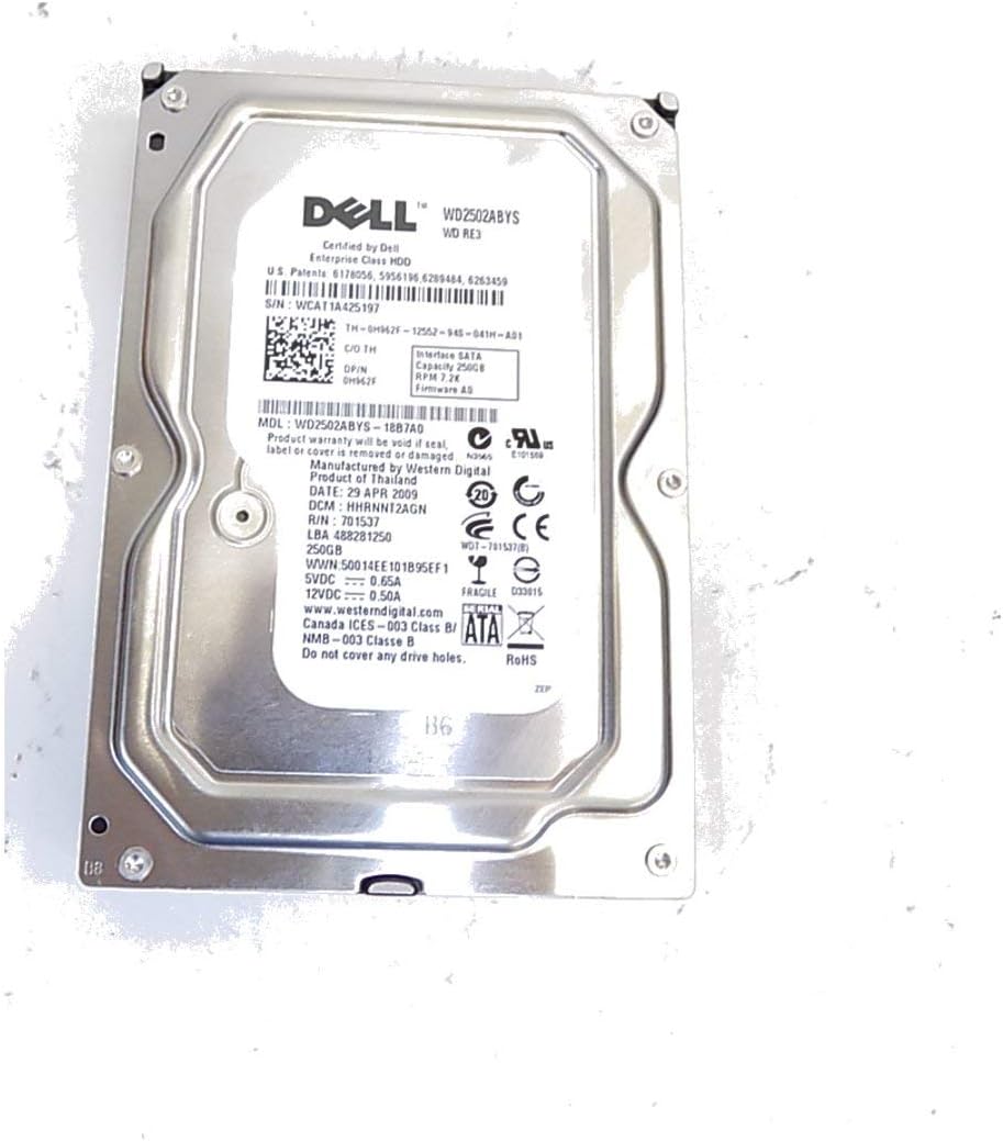 Dell H962F 250.0GB 7.2K ENT SATA 3.5 3GBPs Hard Drive H962F