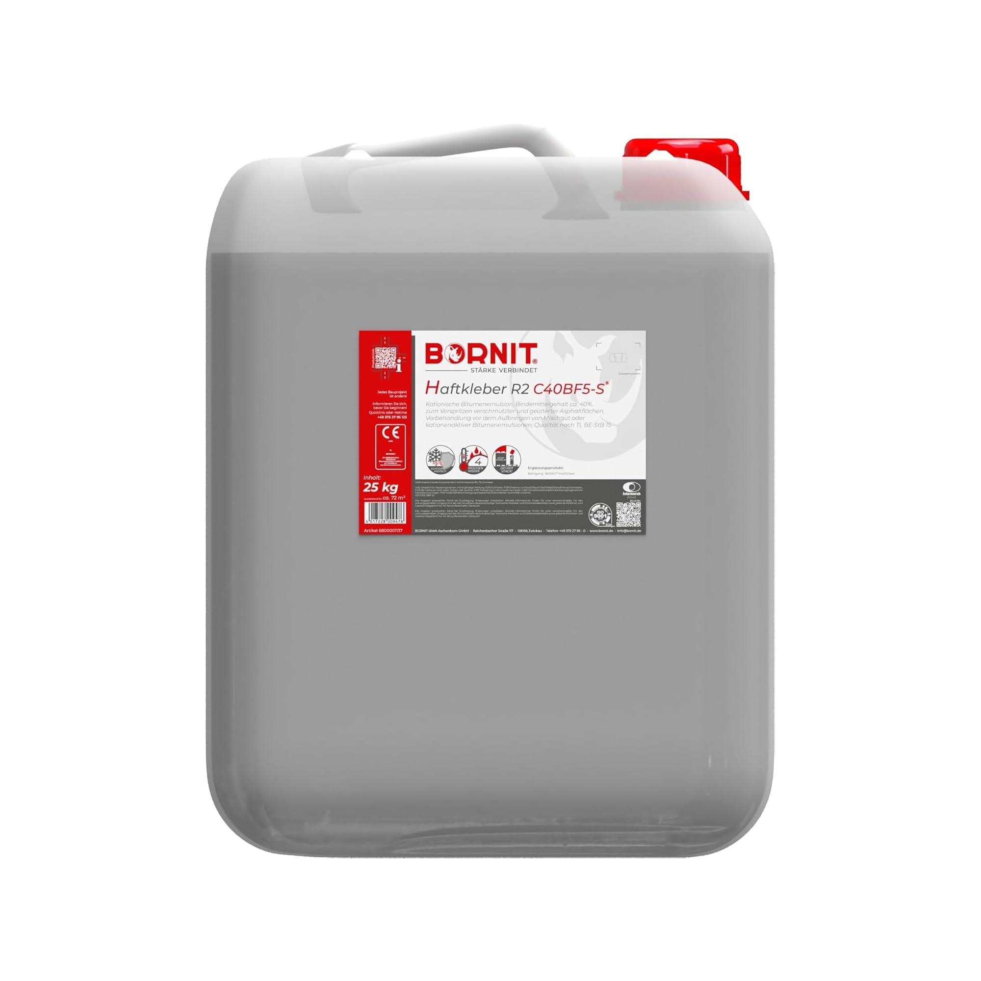 BORNIT Haftkleber R2 C40BF5-S, 25kg Bitumenemulsion für Asphaltflächen | hohe Haftkraft, schnelle Vorbehandlung, erstklassiger Schichtenverbund