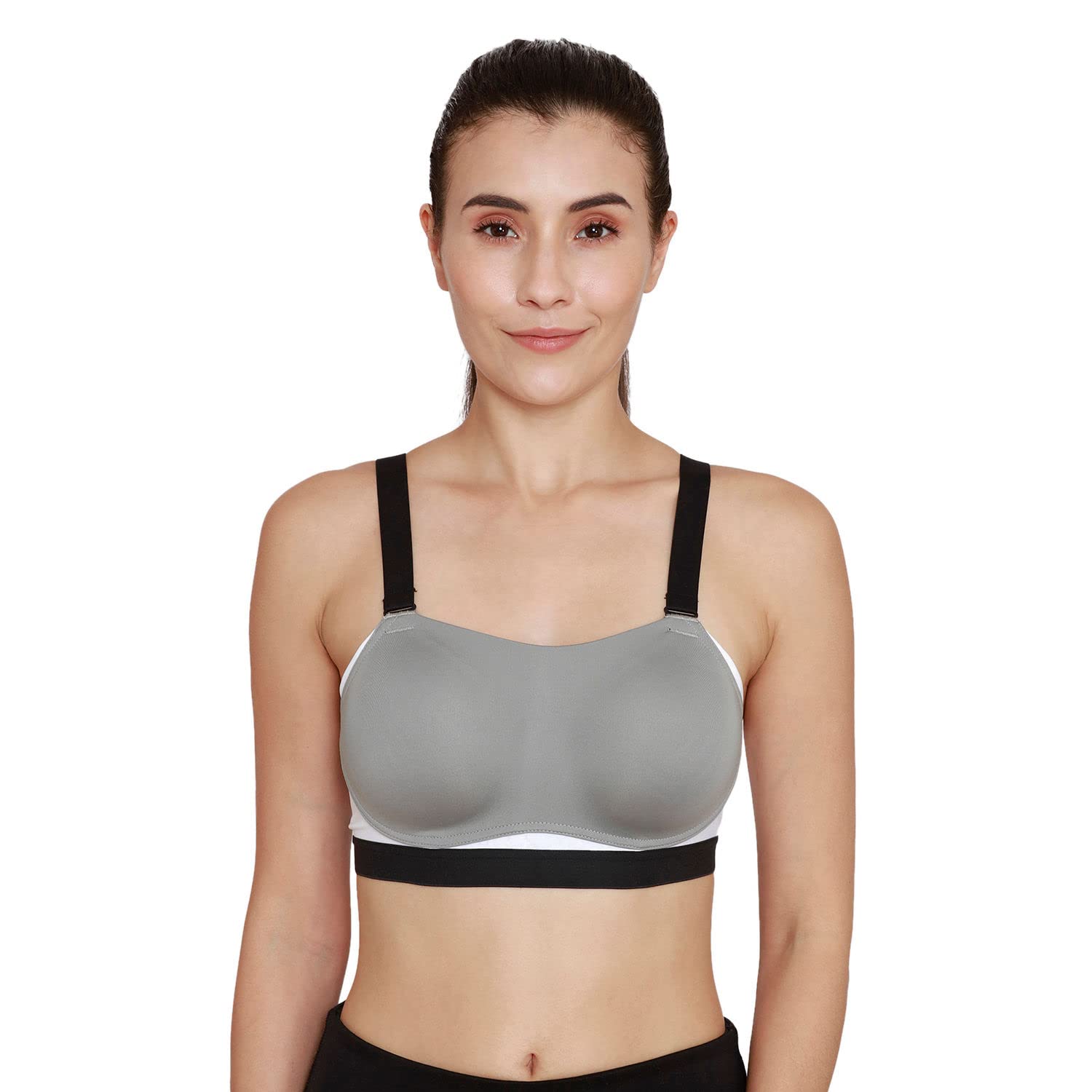 zelocity High Impact Wide Waist Band Sports Bra - Grey2-picture-39