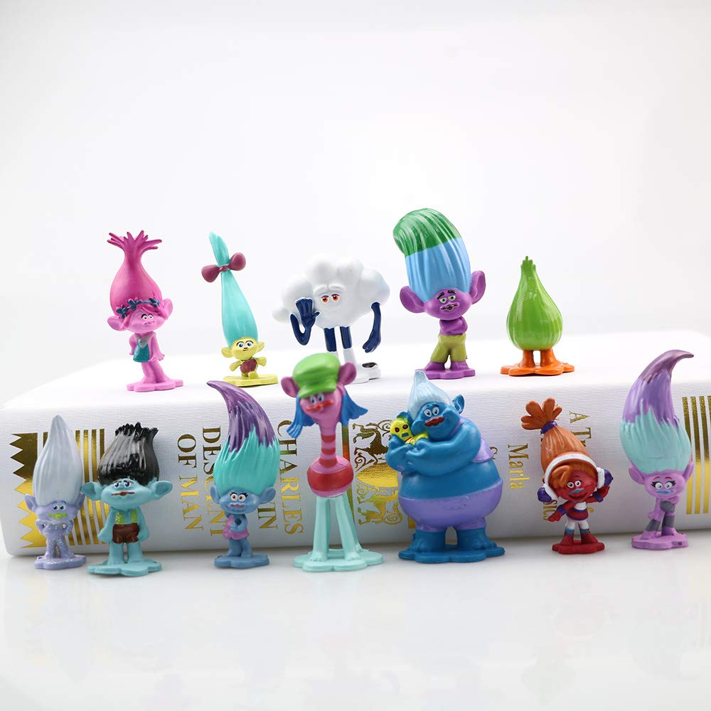 Buy LEBERY Trolls Doll Cake Toppers 12pcs, Mini Trolls Action Figures