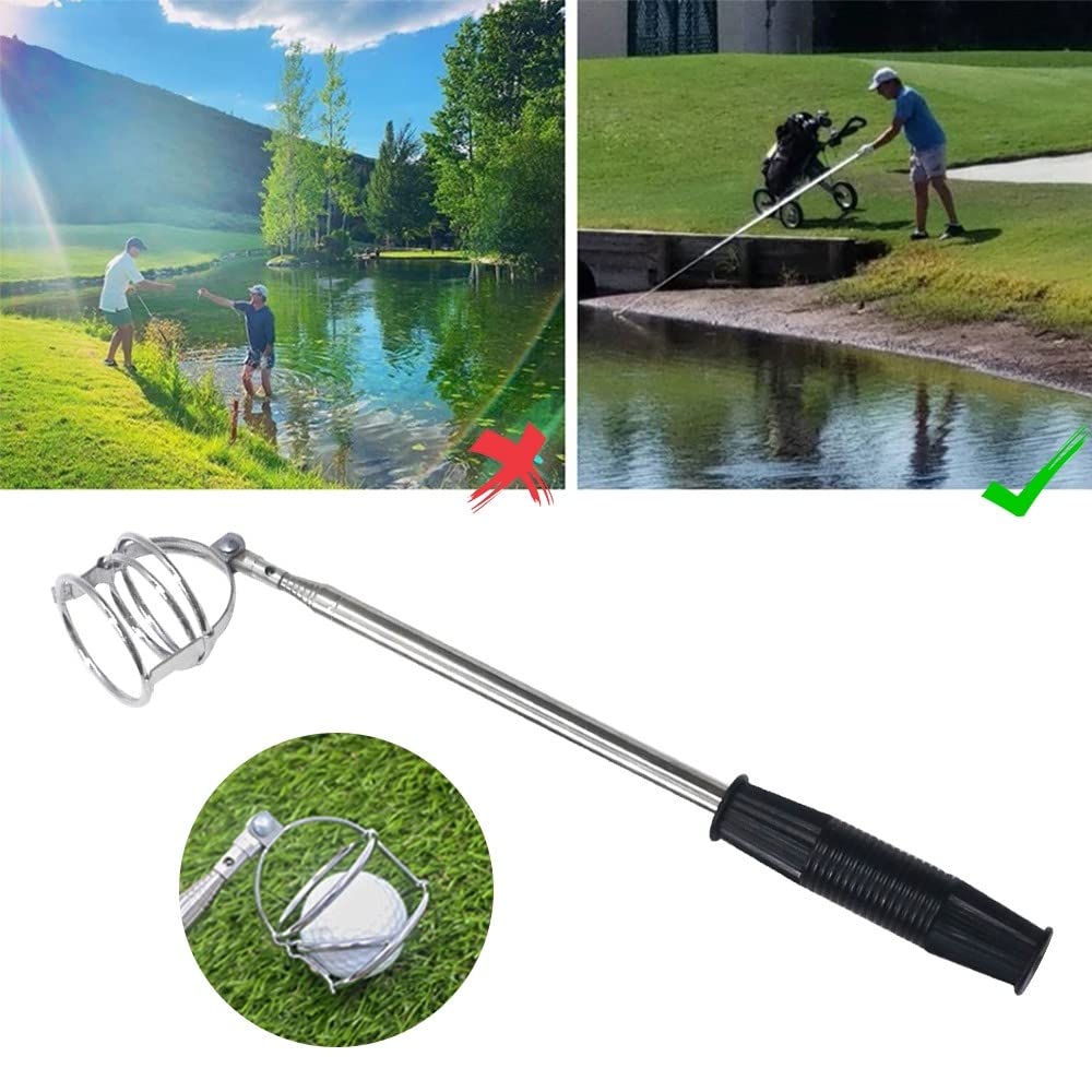 MiOYOOW Recuperatore di Palline da Golf, Accessori da Golf Portatili per Collettore di Palline da Golf Retrattabili per Esterno
