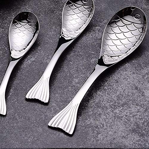 KBNIAN 3 Pcs Cuillère à Soupe Carrée en Acier Inoxydable Épaisse et