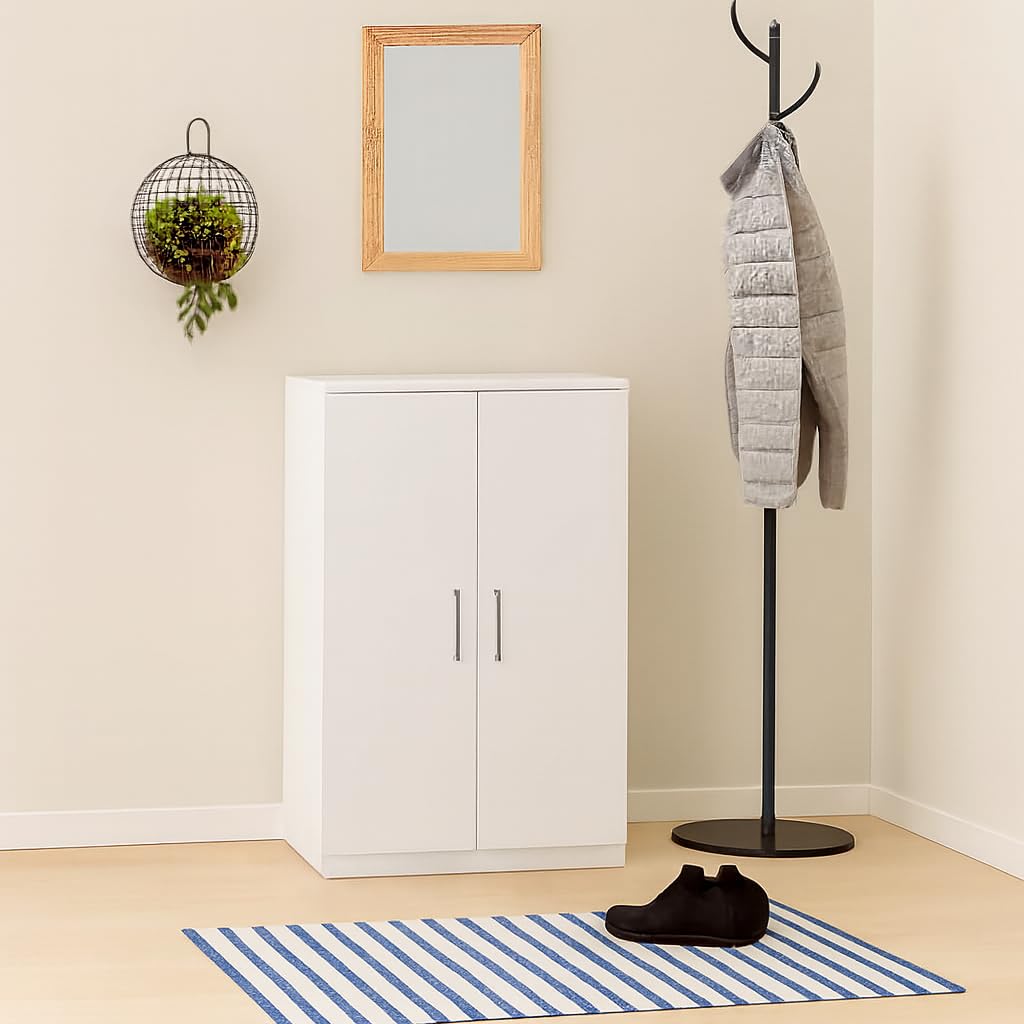 HOMCOM Armadio Scarpiera Bianca Salvaspazio e Moderna in Legno per 12 Paia di Scarpe, 4 Ripiani Aperti, 83 x 30 x 90cm, Bianca