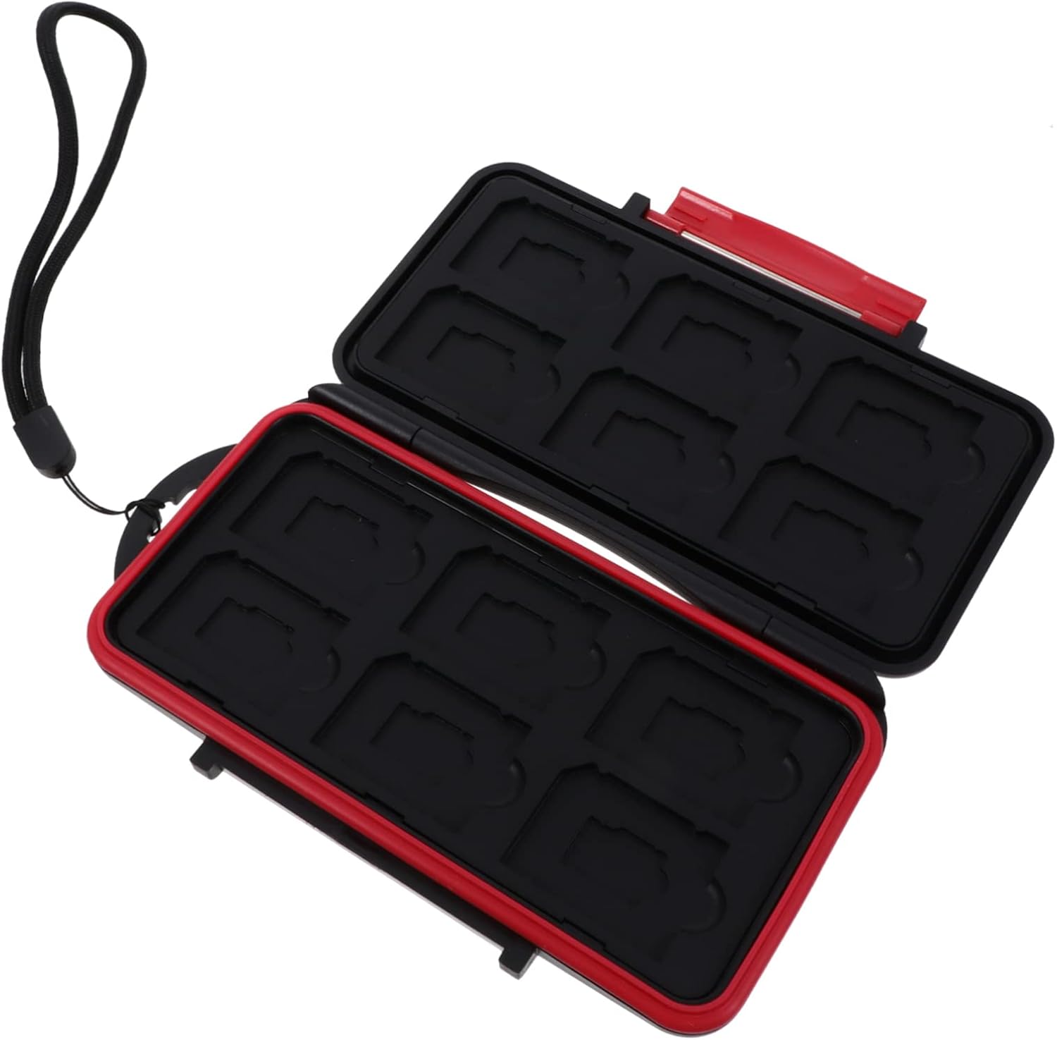 Waterproof Shockproof Memory Card Storage Case for 12 Cards 12 Sturdy Protective Case for Cameras and Phones Portable Organizer Slots