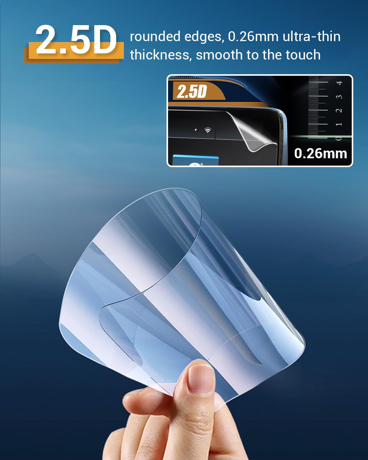 YEE PIN [6 PCS] Nano PET Displayfolie Set für Hyundai Tucson NX4 2025 2026 | 12.3" Navigation+ 12.3" Digital Cockpit+ Klima Nano PET 6H Anti-Kratzen Schutzfolies Set für Tucson NX4 Facelift 2025 Zubehör
