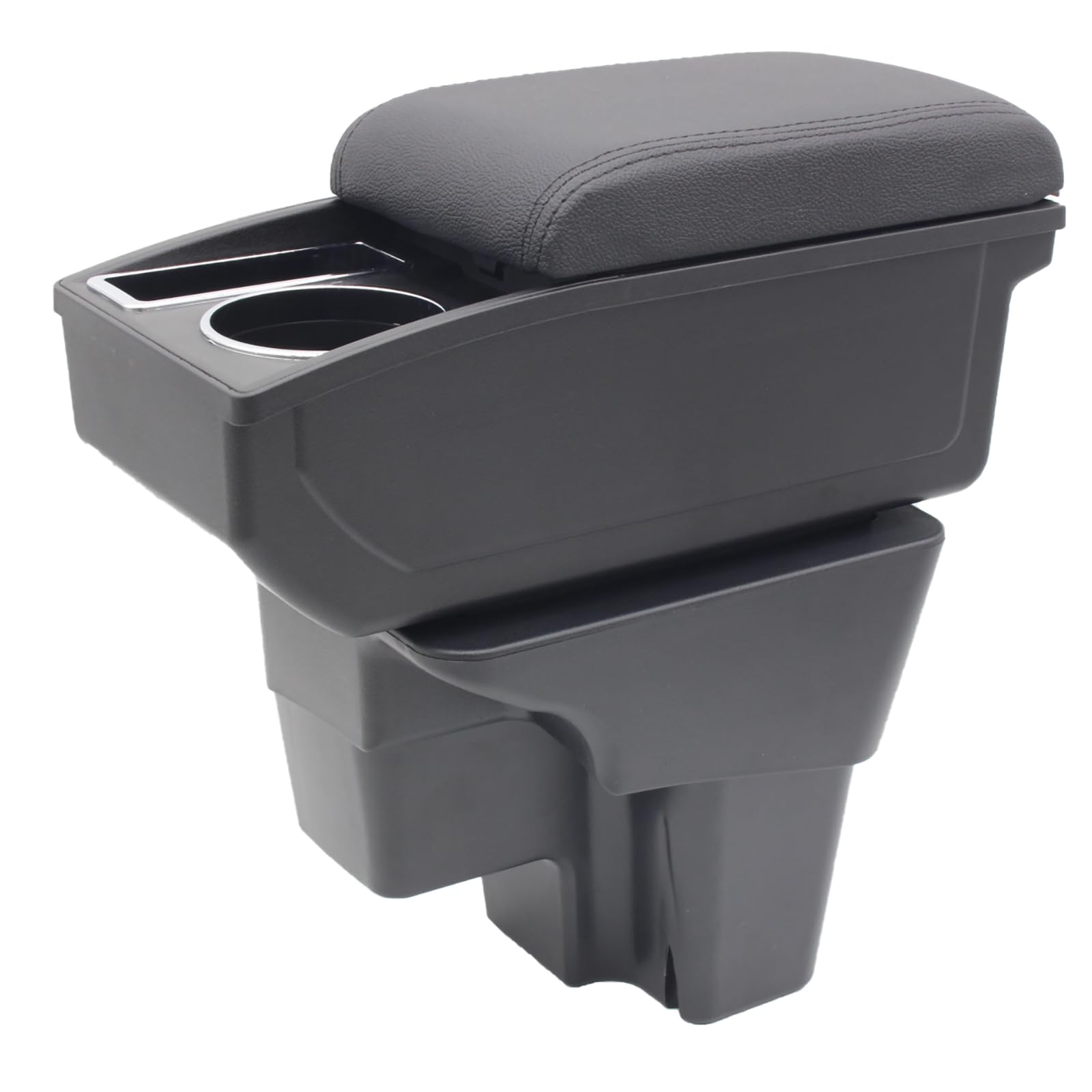 YJYWZH Car Armrest Box for Kia Rio 2018-2023 Auto Accessories Center Console Leather Arm Rest Double-Layer Storage Space with Cup Holder (Black Thread)
