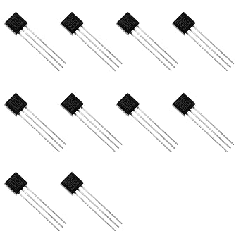 10 قطع DS18B20 18B20 مستشعر درجة الحرارة الرقمي القابل للبرمجة 1-Wire -55C إلى + 125C، TO-92.