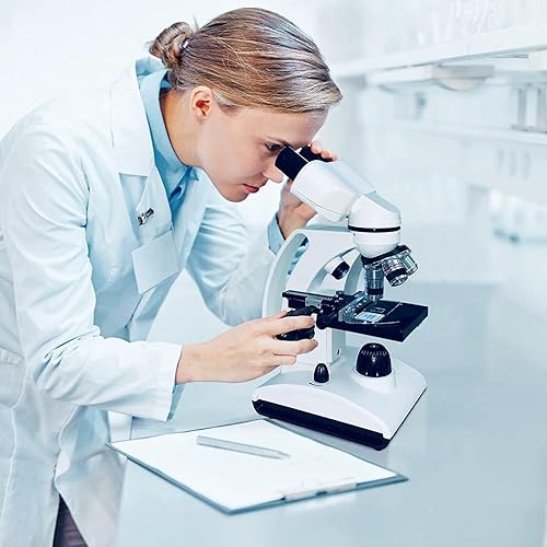 Miniatura 2 de Microscopios binoculares compuestos, microscopio de estudiantes 8000x1000015000x, con iluminación LED dual y etapa mecánica, 10 piezas de espécimen