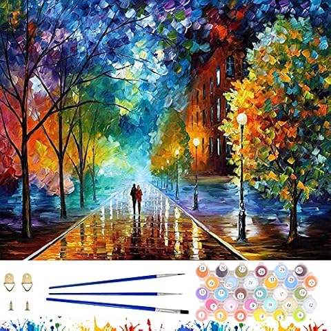 Painting by Numbers for Adults Beginners, DIY Canvas Oil Painting with Paint Brushes and Acrylic Pigment Wall Art,16 x 20 inch Without Frame,Gift for Literary Lover  (Style B) Cover