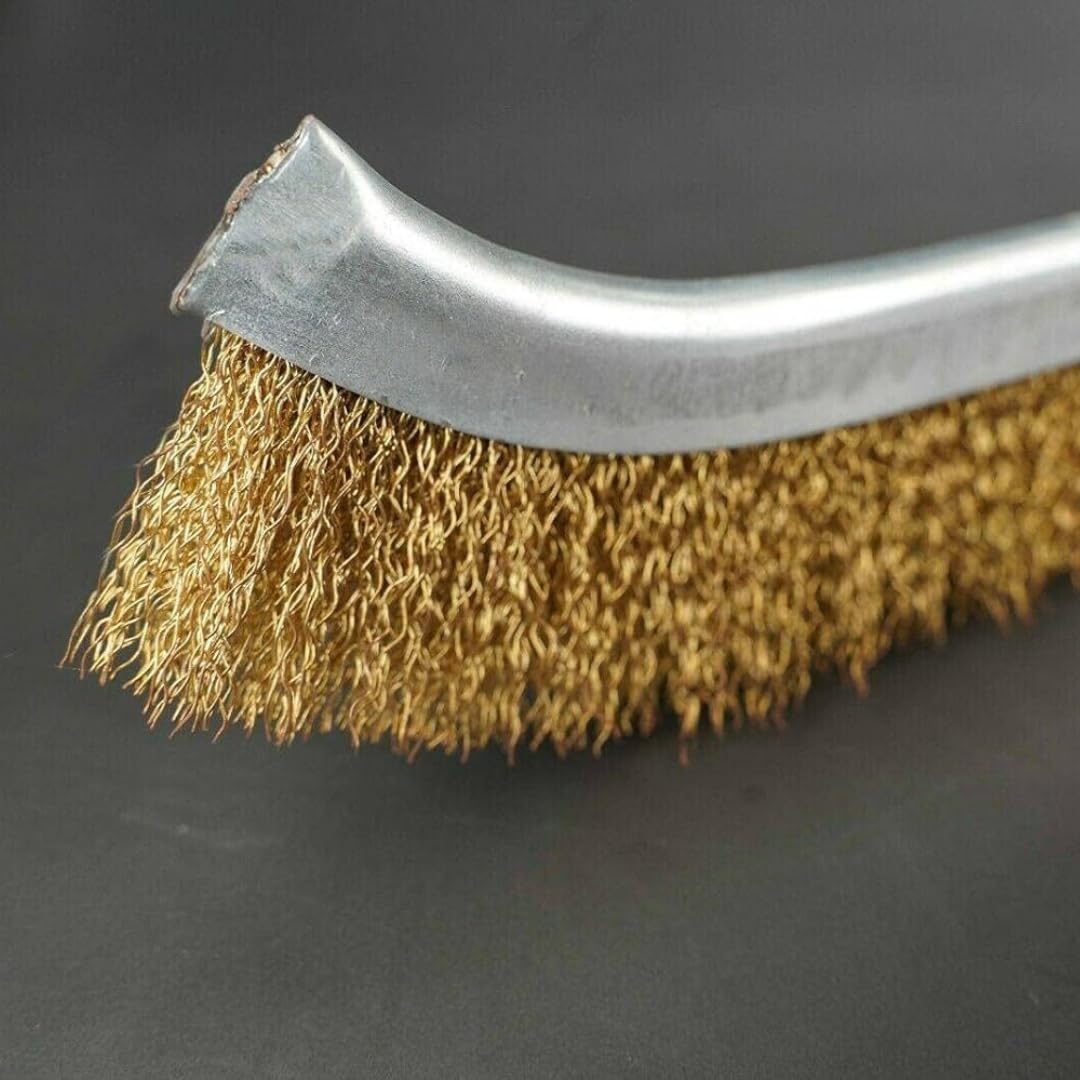 PARENCE.- Szczotka mosiężna z plastikową rączką - Wielofunkcyjna torba wykonana ze stali metalowej, do czyszczenia, barwienia - DIY, mechaniczna -24cm