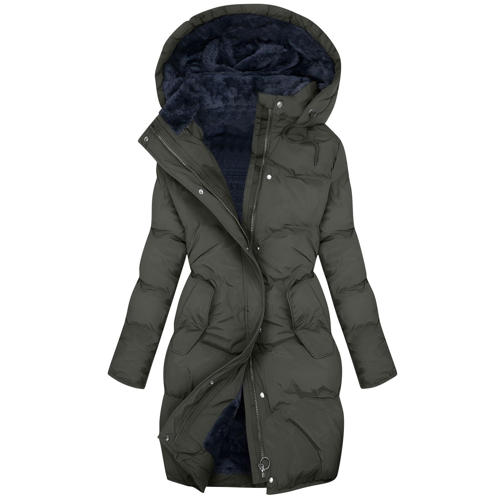 Genérico Abrigo de invierno acolchado para mujer Funcional Termica nico Chaqueta Acolchada ligera plumón Running Chic Cazadoras entretiempo parka larga y cálida clima frío