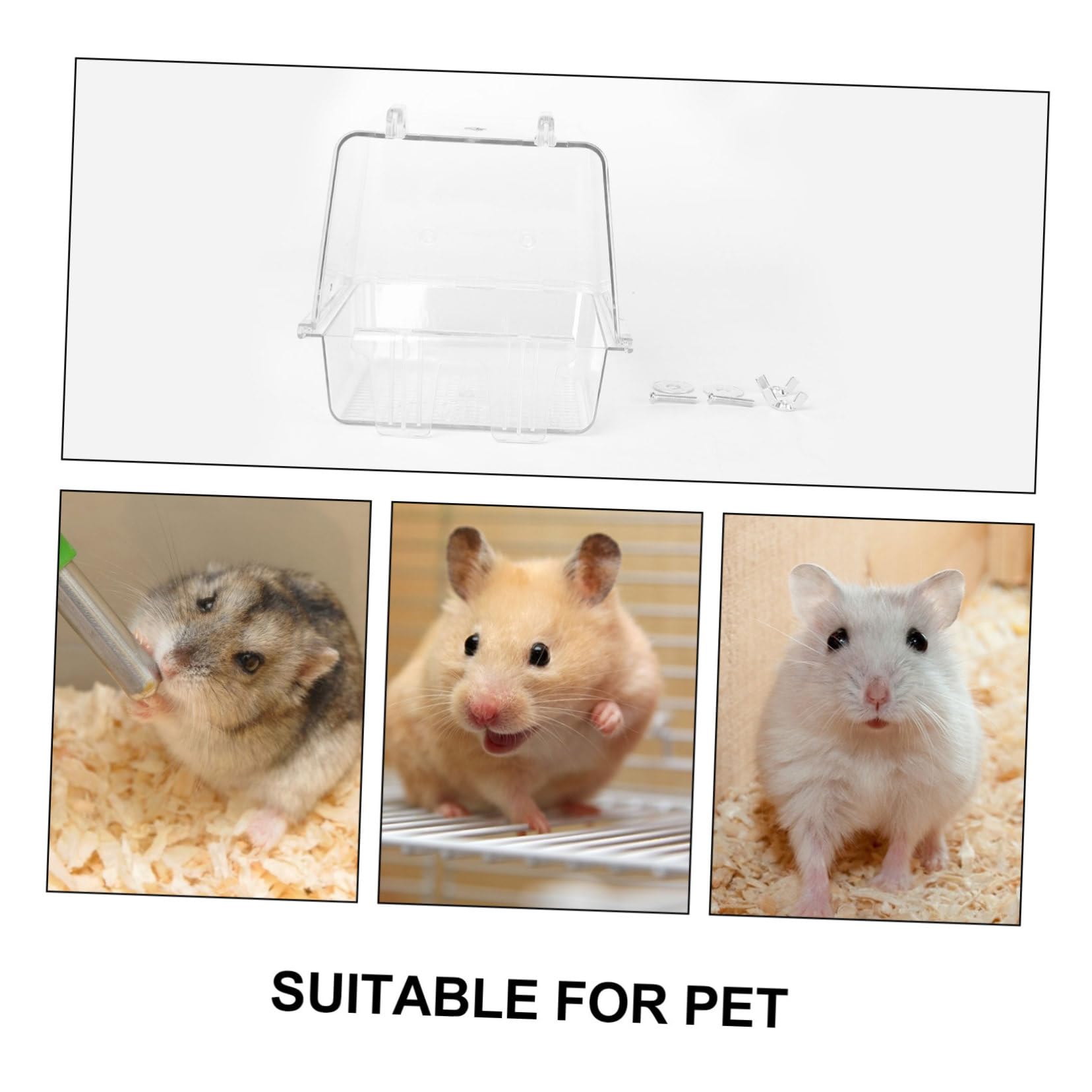 GALPADA Durable Transparent Parrot Bath with Hanging Hooks Portable Bird Bathtub for Birds Convenient Bath Cage for Parrots for Budgies and Pet