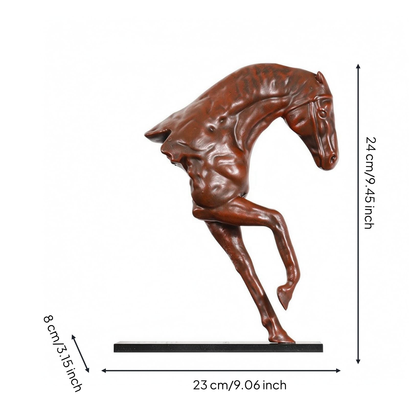 Sculpture Décorative | Finition RGE Brun, Statute en Résine, Socle Rectangulaire Fin, Décoration, pr Entrée, Collectionneurs