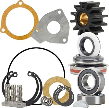 Major rebuild kit for Sherwood raw sea water cooling pumps. Includes bearings and seals. Fits G15, G21, G30-2B, G30-2, G9901, G9903, G55-2, J70, RA057007 and K75B