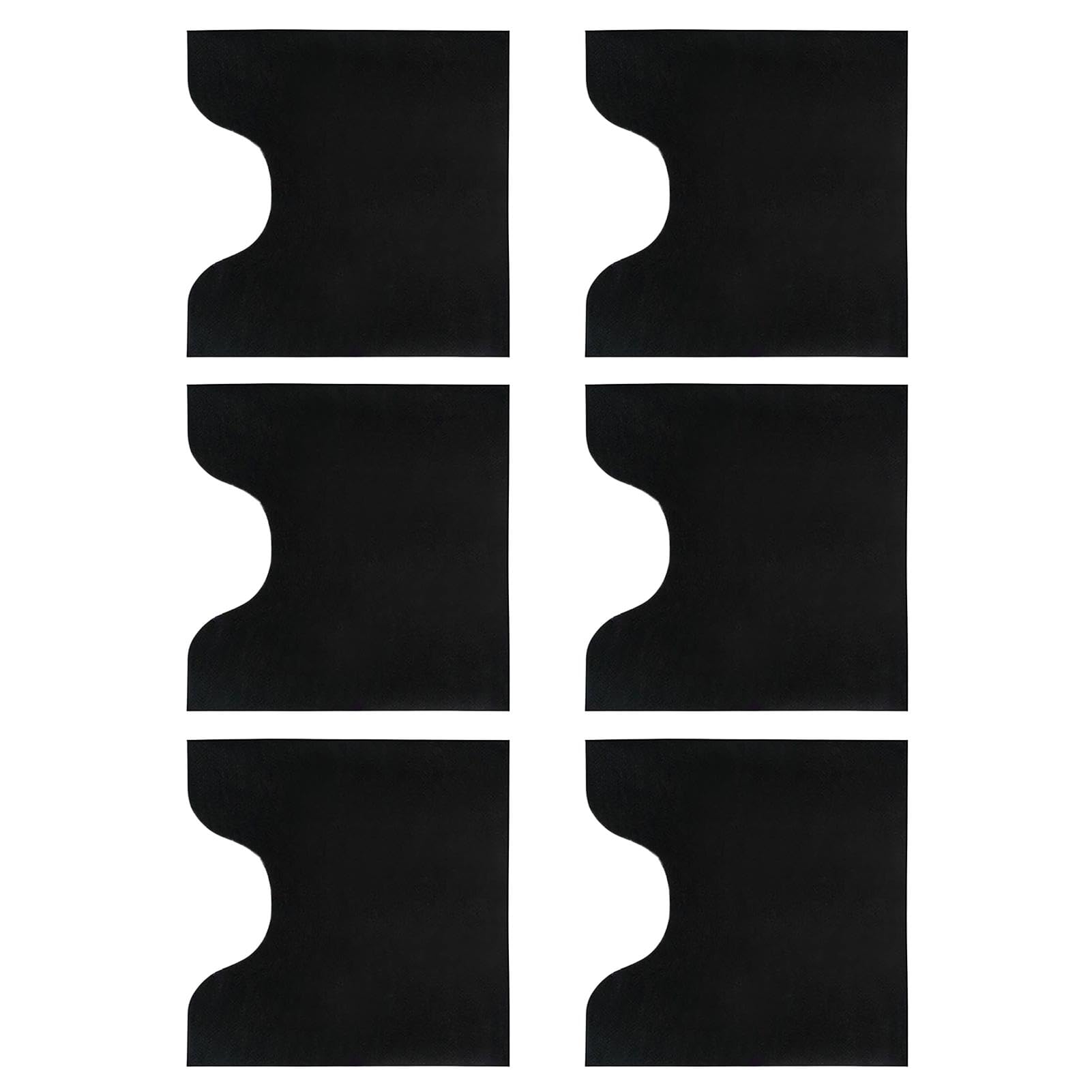 Lot de 6 tapis de sol de toilette absorbants et antidérapants en U pour salle de bain