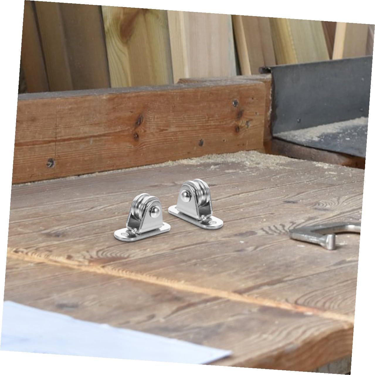 Ipetboom Set da 4 Pulegge di Sollevamento in Ferro Argento Lavorazione di Precisione e Funzionamento Fluido per Soffitti e Vari Scenari di Sollevamento e Traino