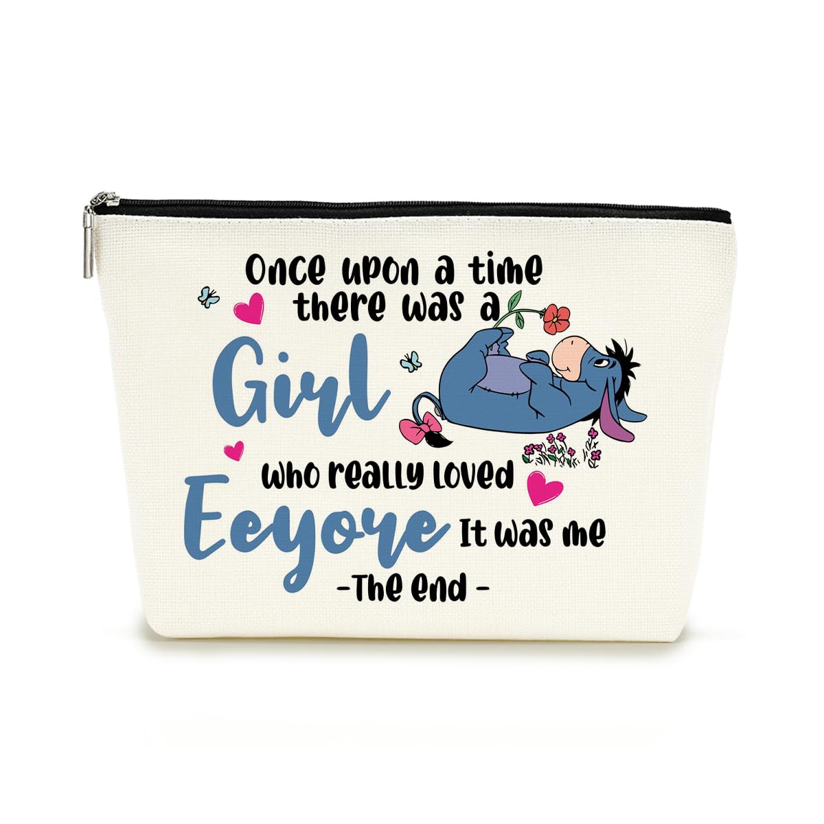 Decohim Cartoon Donkey Makeup Bag Cosmetic Bag Trip Toiletry Bag Funny Cartoon Character Lover Birthday Graduation Gifts for Women Movie Fans Sister Female There Was A Girl Who Really Loved