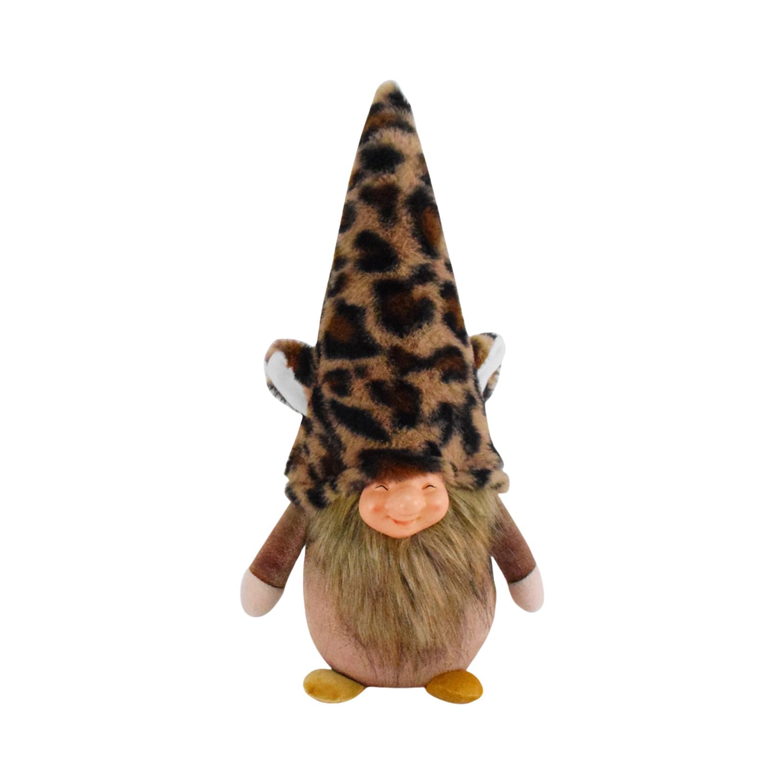 Buxuaaaa Leopards Pattern Dwarf Gnomes Stylish Leopards Plush Dwarf Gnomes Figurine Ornament for Festival Home Decoration Desk Decoration
