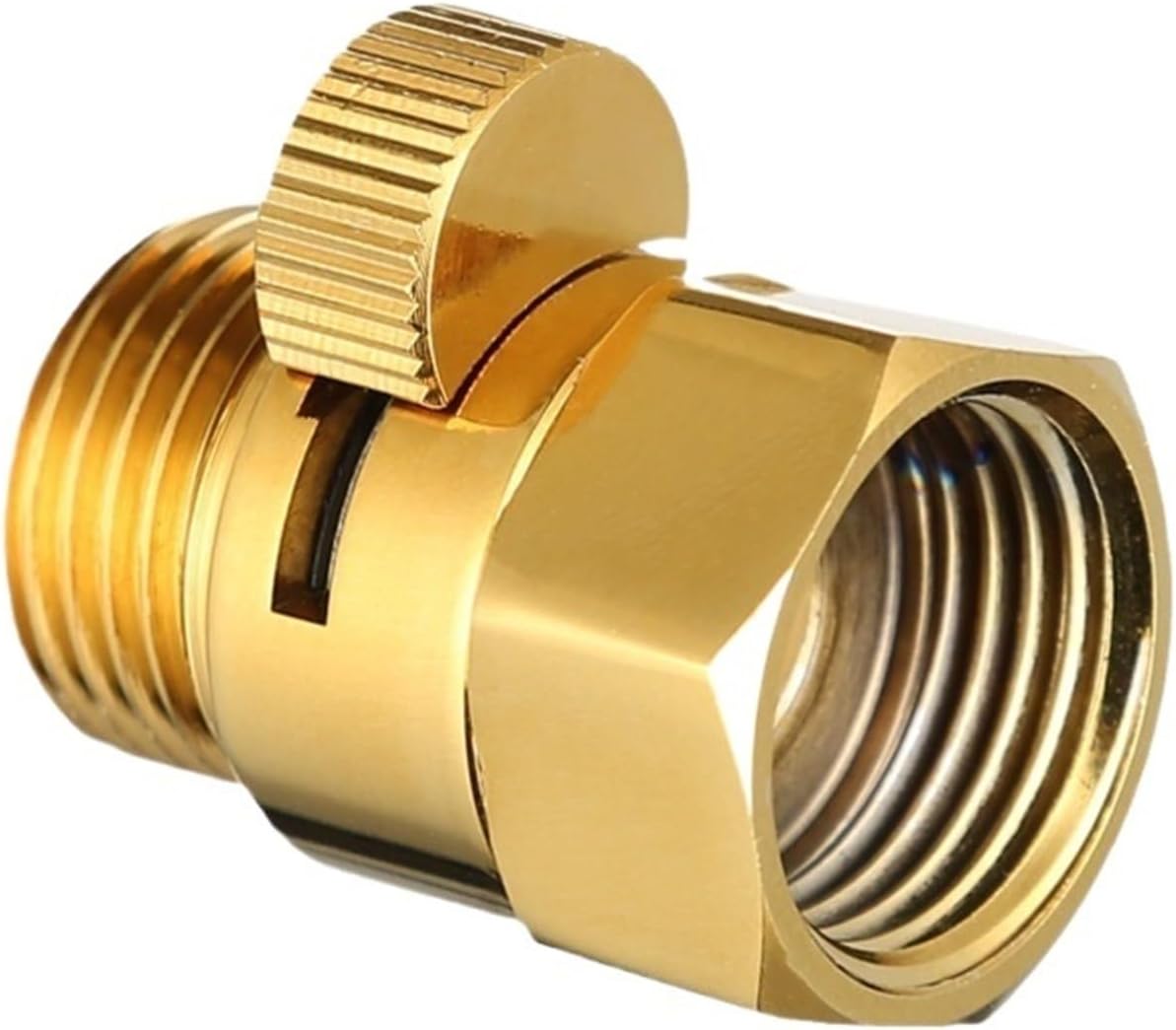 Bathroom Shower Brass Junction Water Flow Control Valve Straight Through Shut-off Angle Bath Tap Accessory(F)