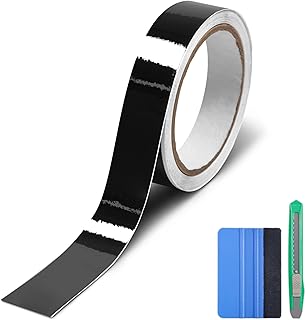 Lypumso Gloss Black Vinyl Wrap for Chrome Delete, 1 Inch x 30ft Automotive Grade Self-Adhesive Tape DIY Car Exterior Door Edge Guard, Window Sill Trim Protection Anti-Scratch