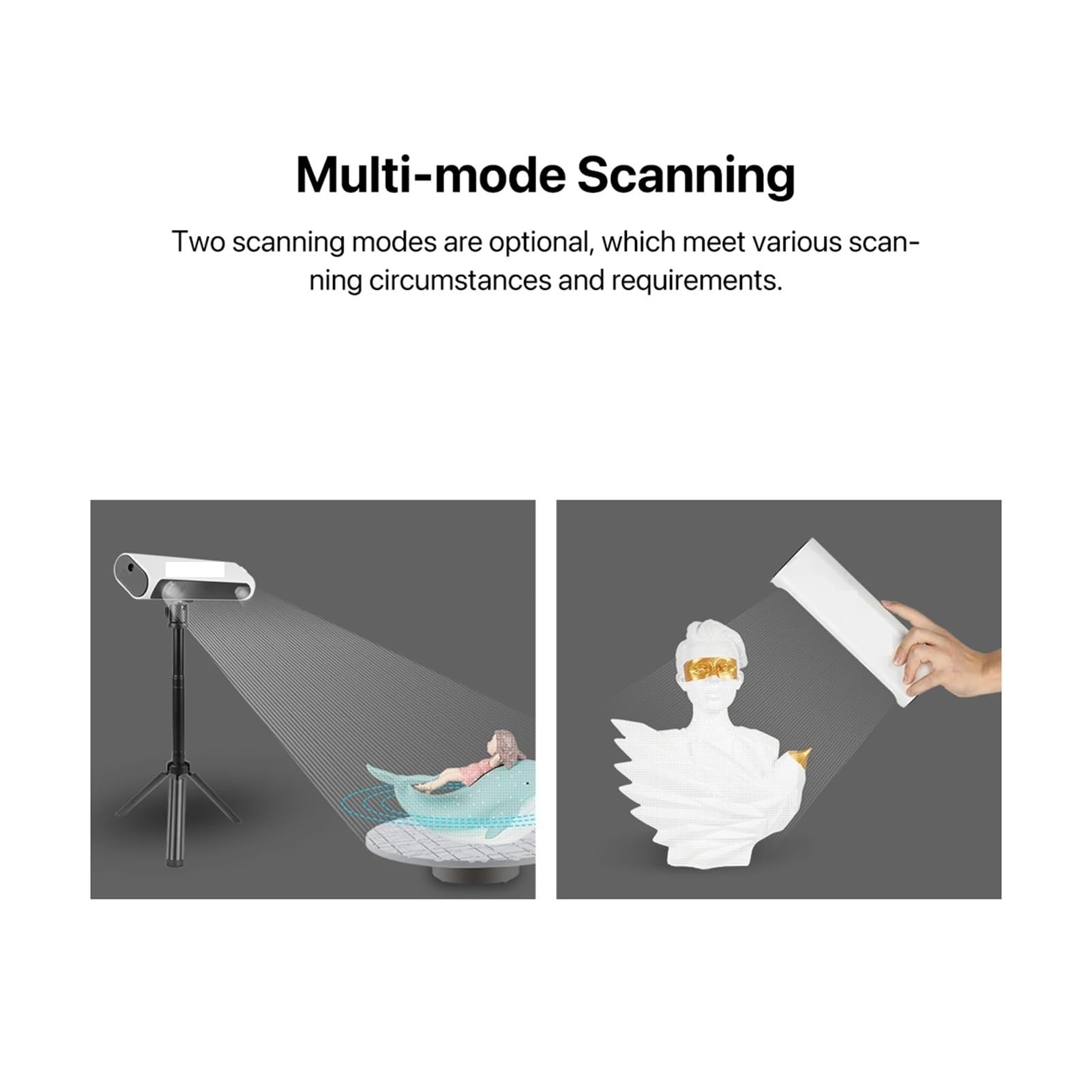 Handscanner for 3D-Druck mit 0,1 mm Genauigkeit und 10 Bildern pro Sekunde for großflächige Scans (400 x 250 mm) von schwarzen Objekten
