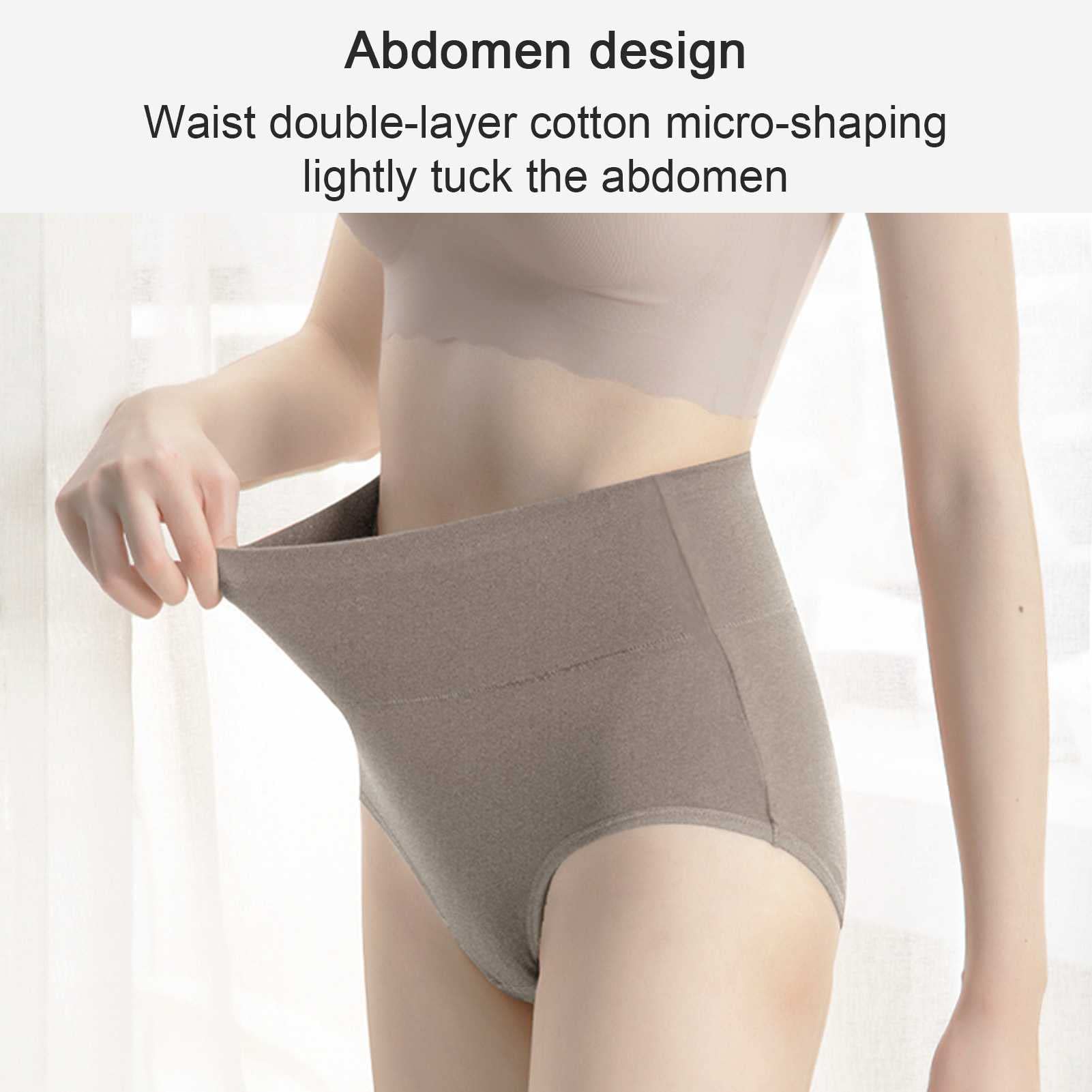 Wysokiej jakości bawełniane majtki ciążowe Pakiet 4 brak pokazu wysokiej talii majtki bielizna stretch Postpartum Maternity Figi(Color:1,Size:M)