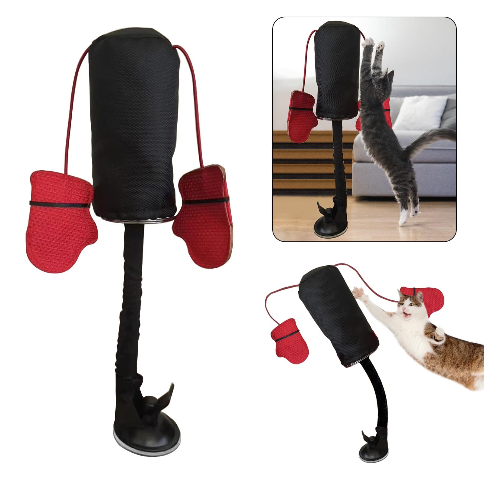 Shurhome Boxing Bag Toy for Punching Toy Bag Cats Toy Punching Teasing with Boxing Gloves for Indoor Felines Play