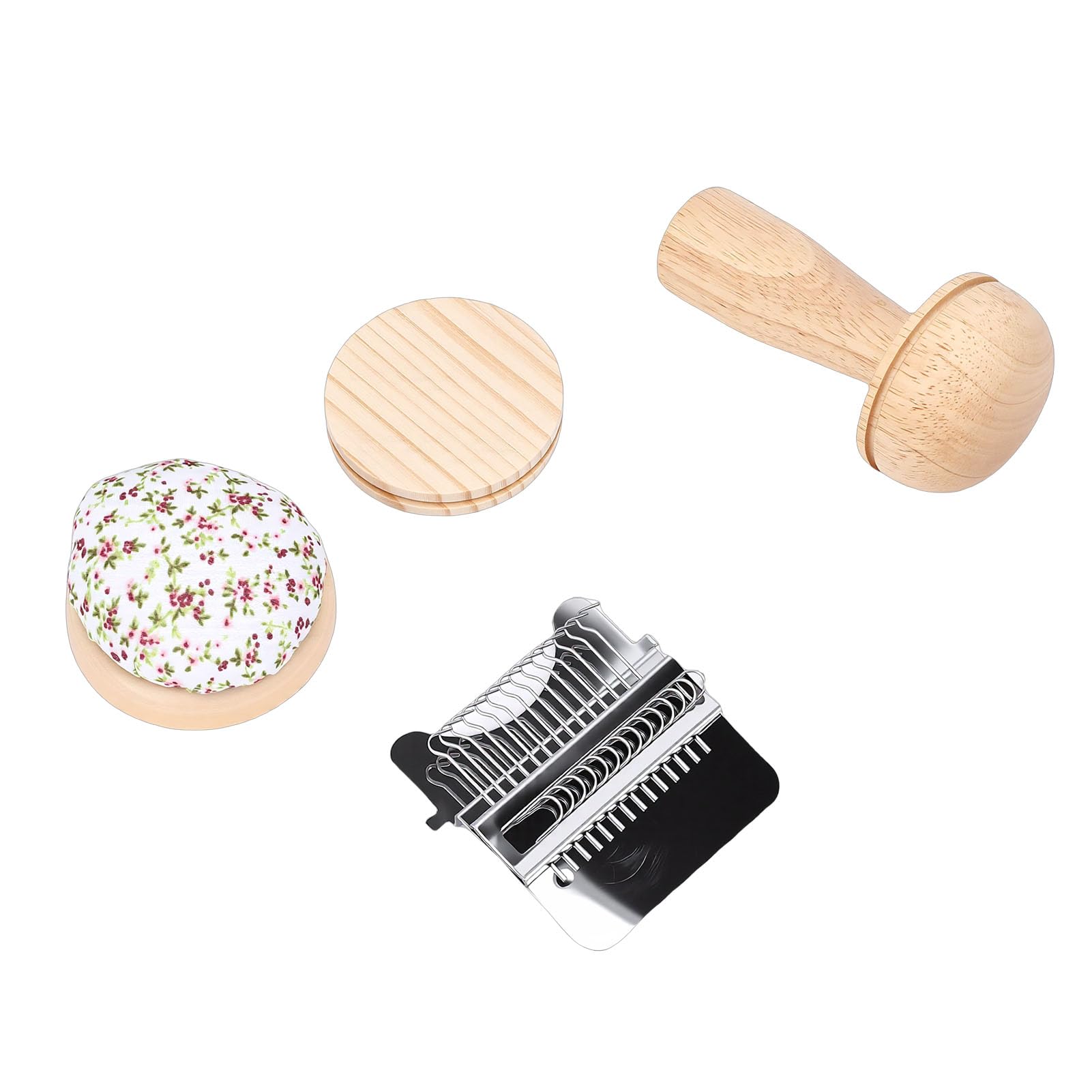 Wakects Mini Kit de Herramientas para Zurcir, Herramienta de Reparación de Tejido de Madera de Haya con 50 Hilos y 12 Agujas, Fácil Reparación de Telas para Calcetines, Suéteres, Ropa, Artesanos