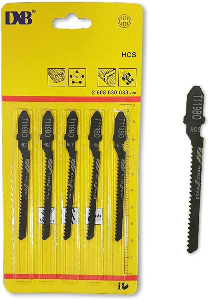 5 x T119BO Jigsaw Blades Wood Fits Bosch Down Cut worktop Wood Cutting