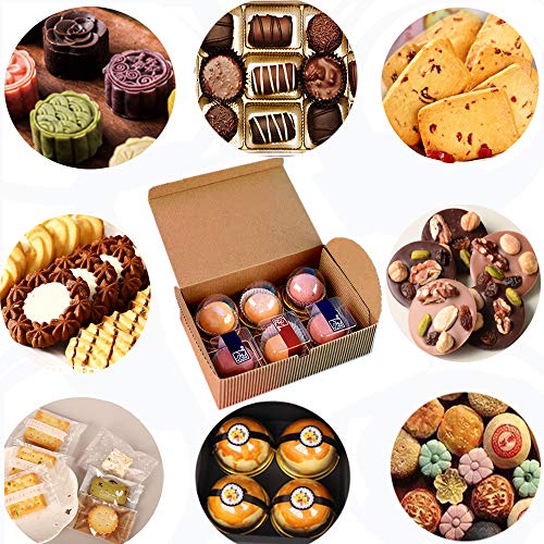 Chilly Treat Gift Boxes, Set of 10 Bakery Boxes Decorative Cupcake Cookies Chocolate Boxes, 37 Stickers Included